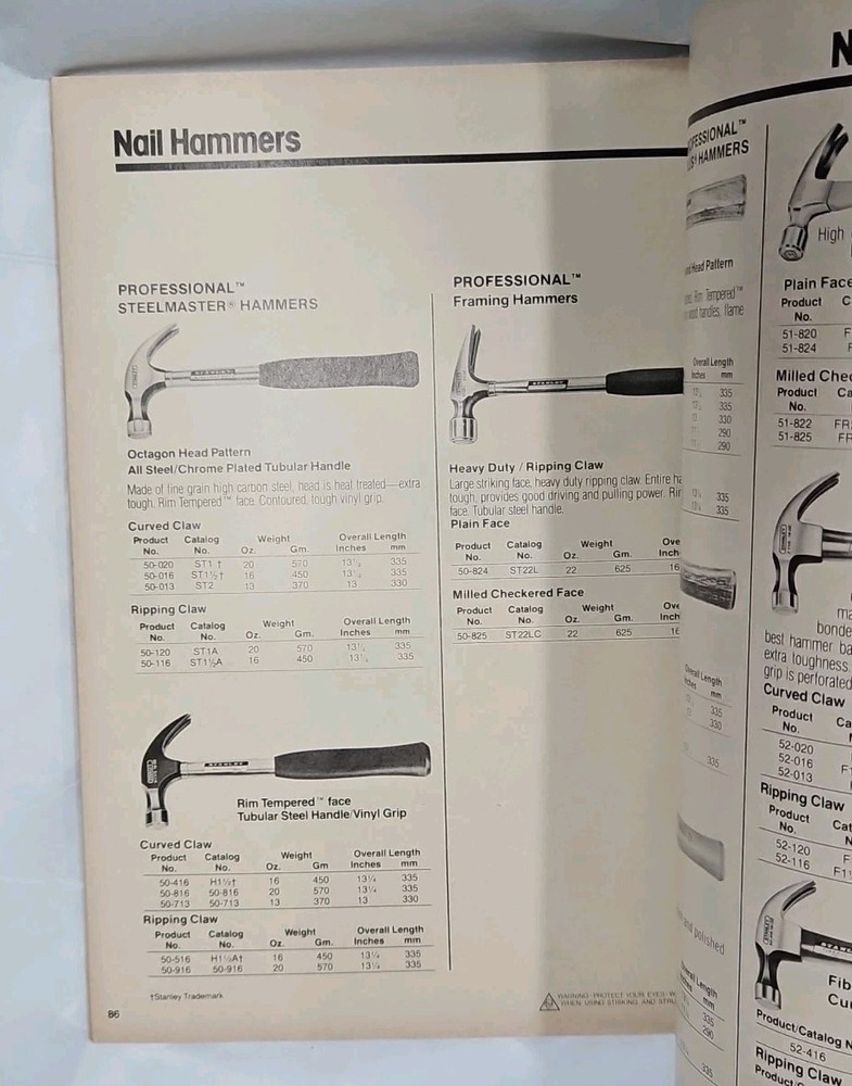 1982 Stanley Tools Catalog 11" x 8-1/2"