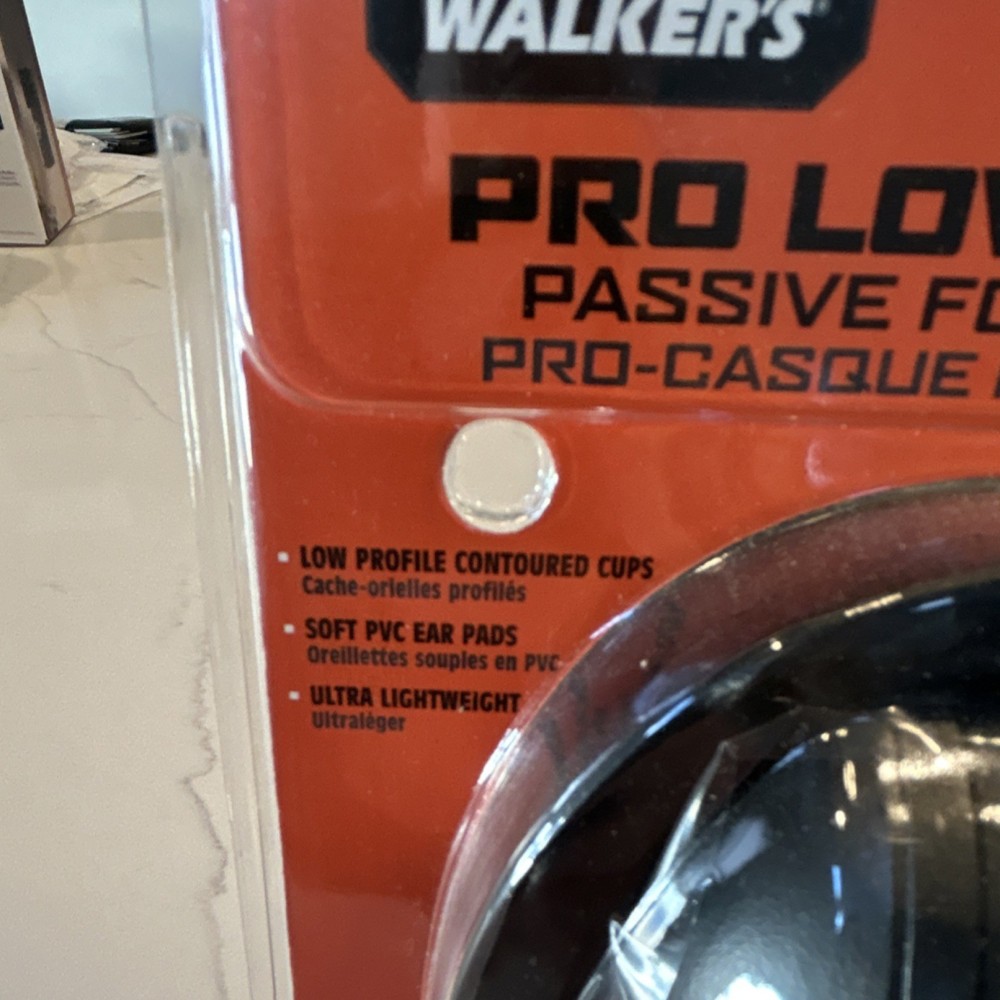 Walker's Pro Low Profile Passive Folding Muffs Hearing Protection NRR 22dB