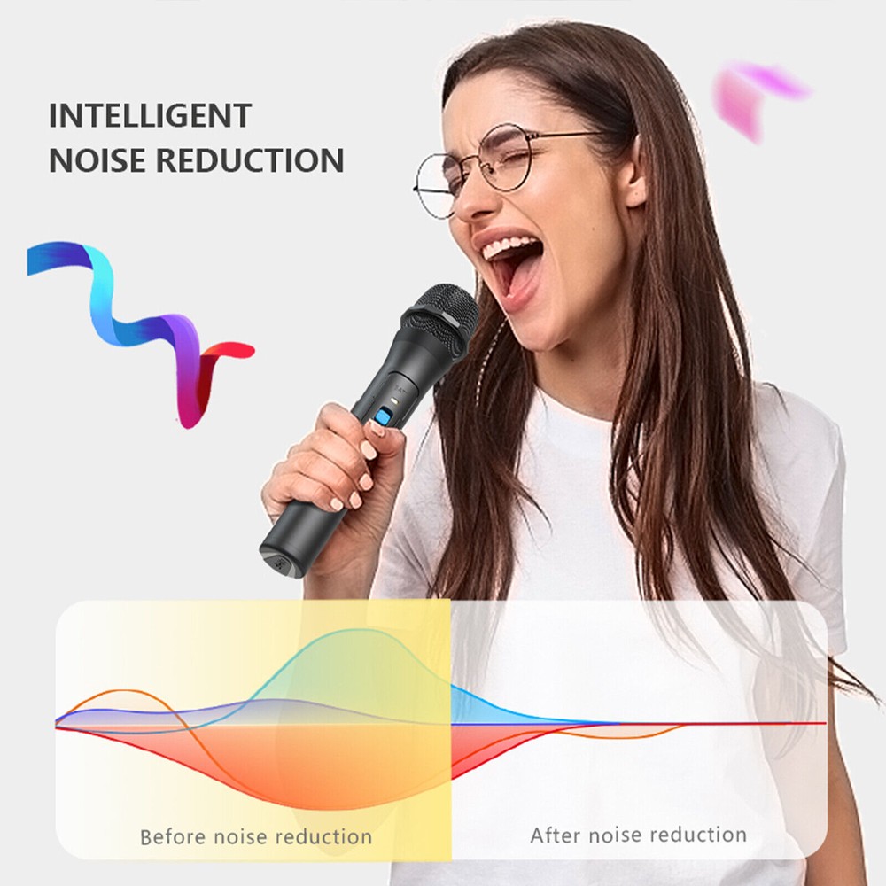 2PCS Professional VHF Wireless Microphone Handheld Mic System Karaoke W/Receiver