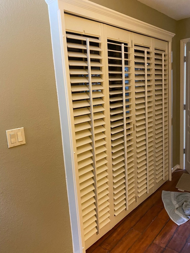 Glass sliding door & Wood Shutter