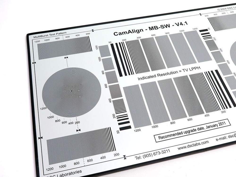 DSC Labs MBST MultiBurst test pattern chart SW5-MB CamAlign SW focus resolution