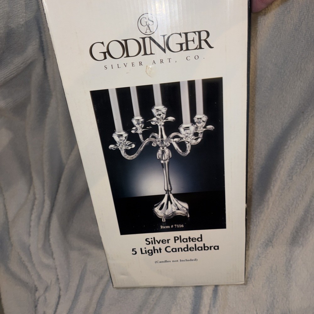 Godinger Silver Plated 5 Light Candelabra