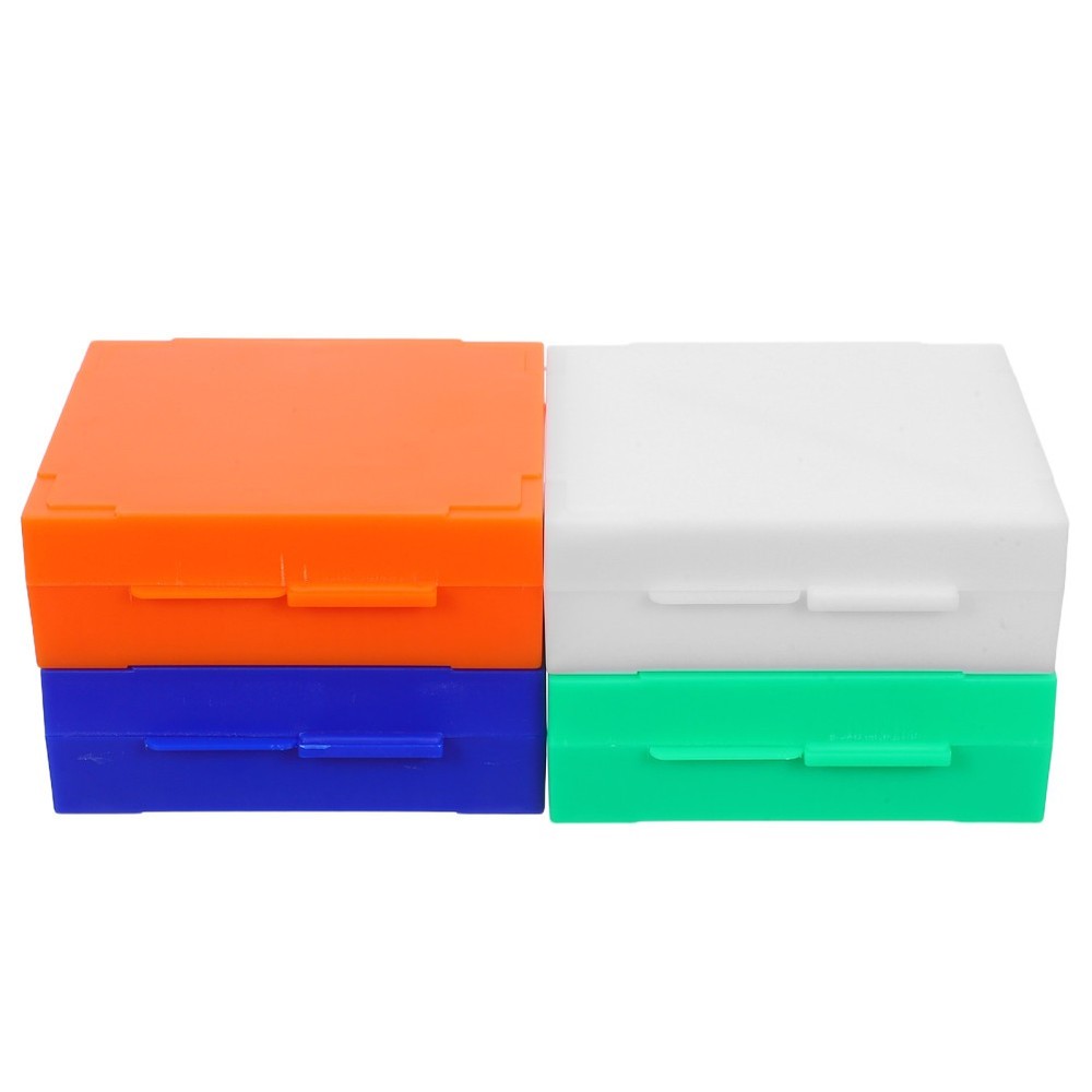 4pcs Microscope Slide Storage Boxes 25 Slots Plastic Holder for Lab Research