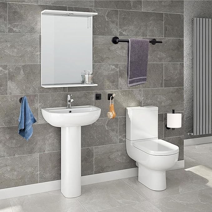 6pcs Bathroom Hardware Accessories Set Towel Bar Set Silver