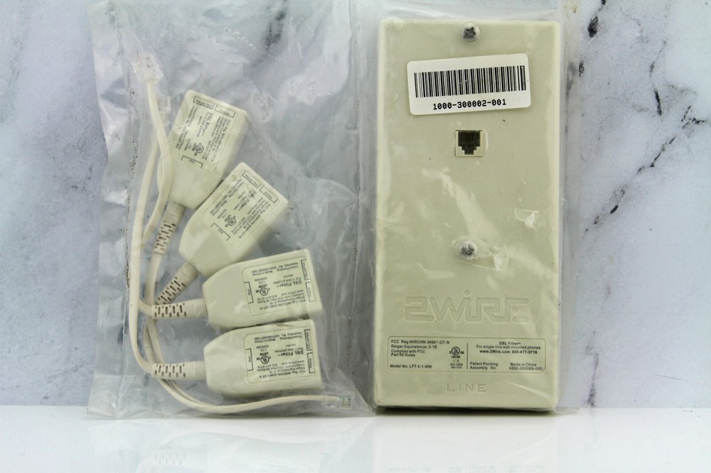 2Wire DSL Filter Pack Wall Mount 4-Filters Phone Splitter