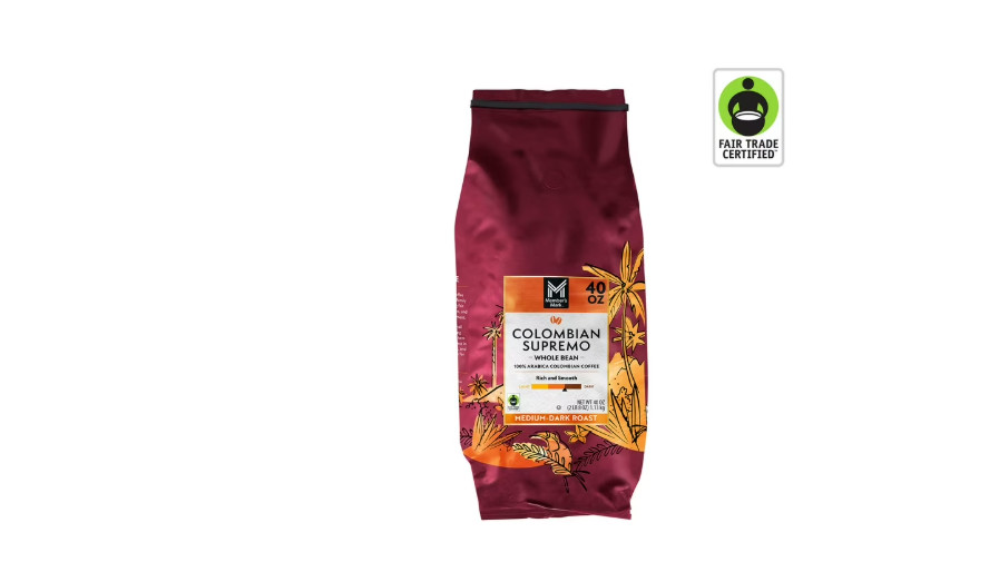 Member's Mark Medium-Dark Roast Whole Bean Coffee, Colombian Supremo, 40 oz.