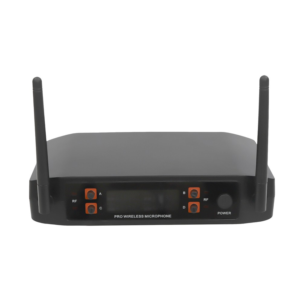 Pro 4 Channel UHF Wireless Audio Microphone Cordless Handheld Mic System Party