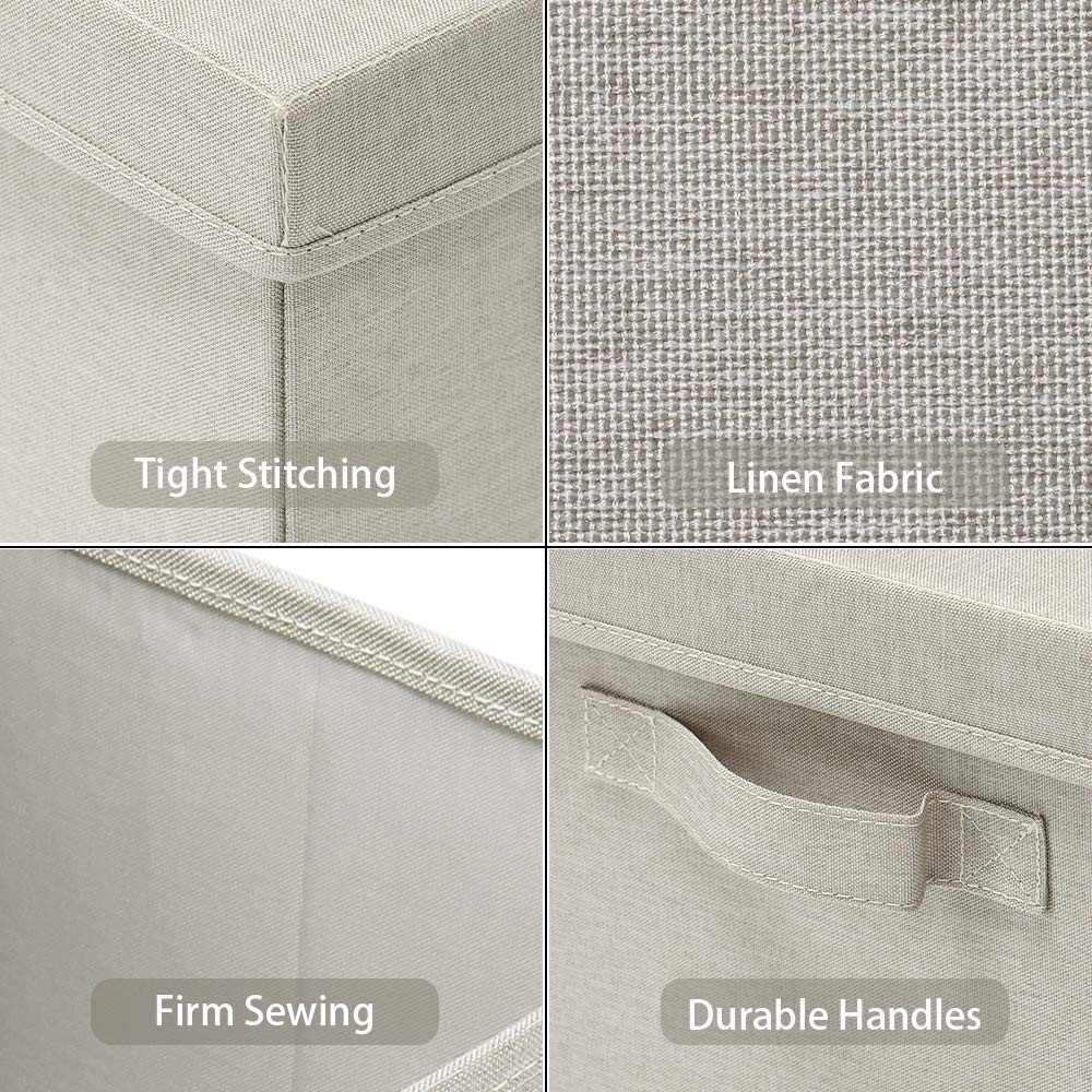 Foldable Storage Bins with Lids, 2 Pack, Storage Boxes with Carrying Handles ...