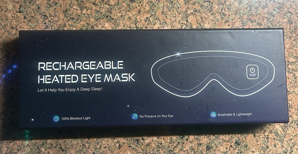 Rechargeable Heated Eye Mask. New with Box. USB Powered.
