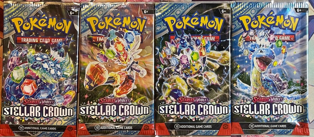 Stellar Crown Booster Pack Art Set (4) EMPTY - Pokemon 2024
