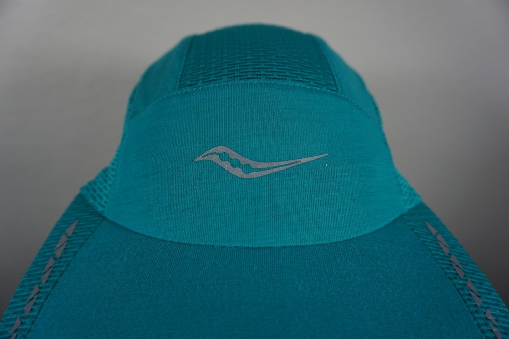 Saucony Hat Cap Adult One Size Green Unstructured 6 Panel Mesh Strap Back Low