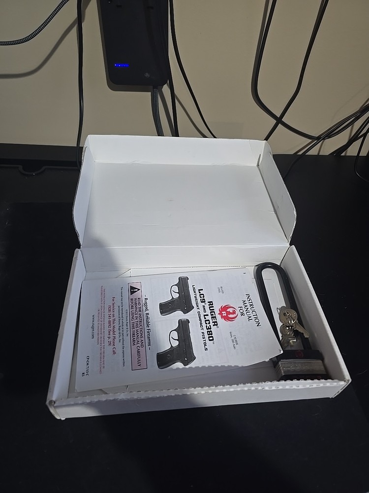 Ruger LC9-LC380 Empty Box & Owners Manual & Gun Lock