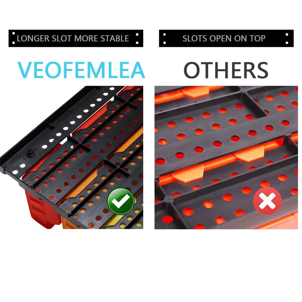 30-Bin Wall Mounted Storage Bins Kit, Tool Organizer Rack, Garage Hardware Or...