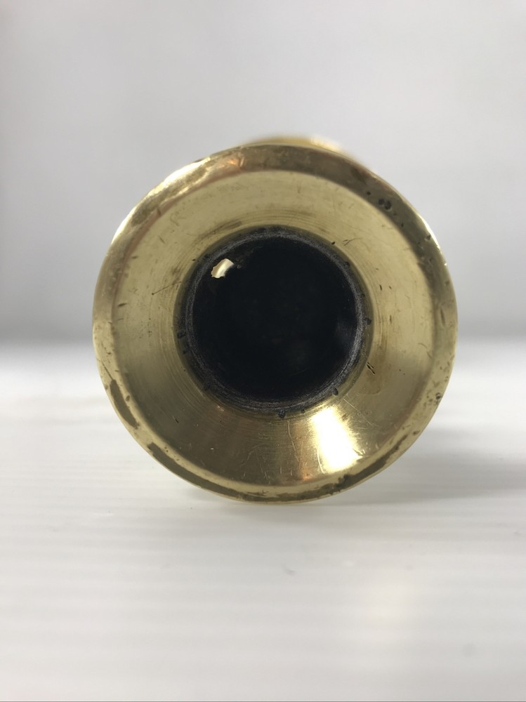 Vintage Solid Brass Saucer Candlestick Holder 7 1/8” Tall