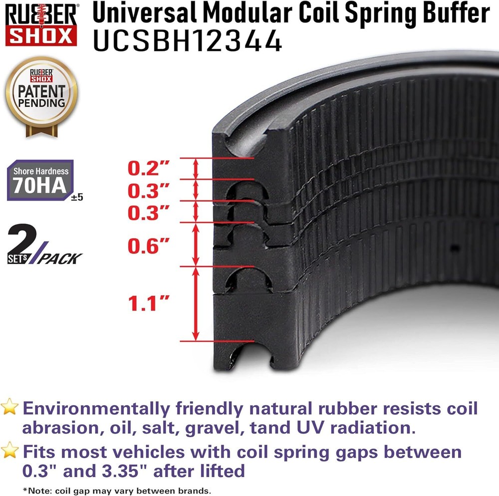RubberShox Universal Modular Automobile Coil Spring Buffer Spacer 1/2 circle