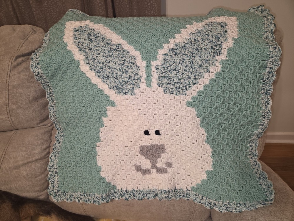 Baby Blanket Handmade Crochet Bunny Rabbit