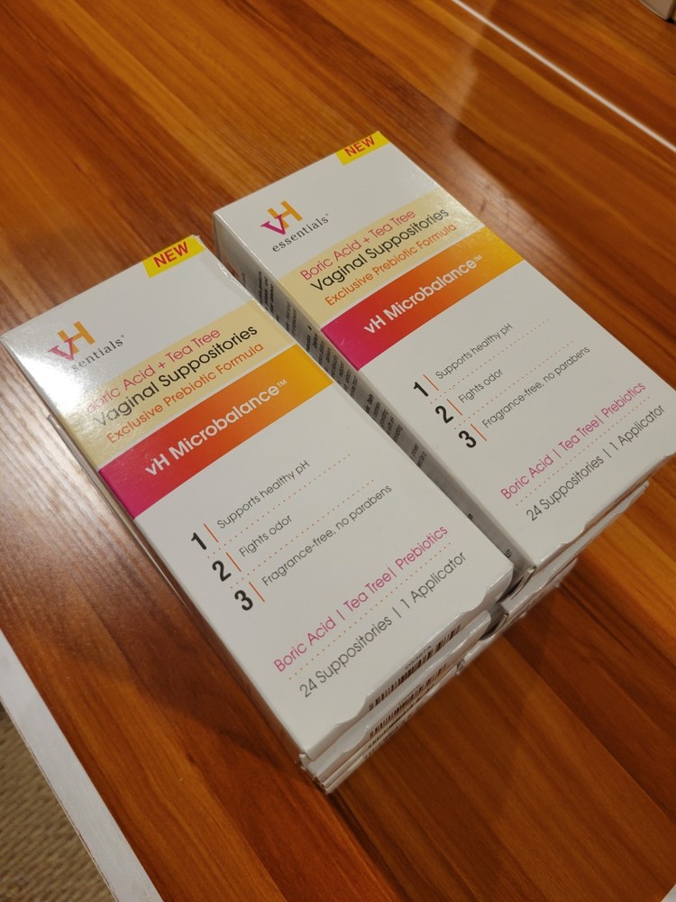 2 VH Essentials Prebiotic Vaginal Suppositories pH Balanced 24 ct + 1 Applicator
