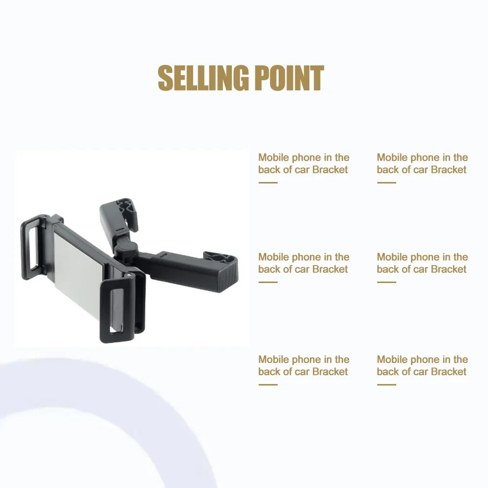 Car Back Seat Headrest Phone Holder Stretchable Tablet Stand Adjustment Bracket