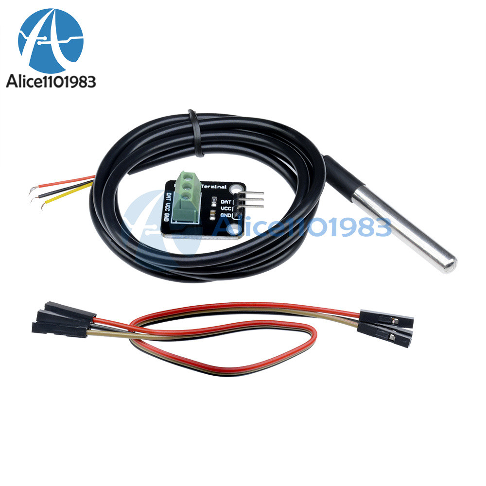 DS18B20 Temperature Sensor Probe WaterProof Plugable Terminal Adapter Module
