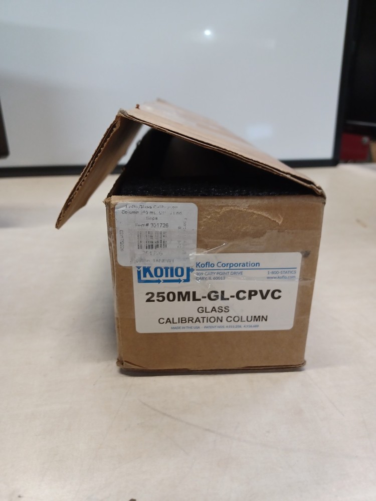 0 to 4 GPH Pump Calibration Column, Glass with CPVC End Caps 250ML-GL-CPVC