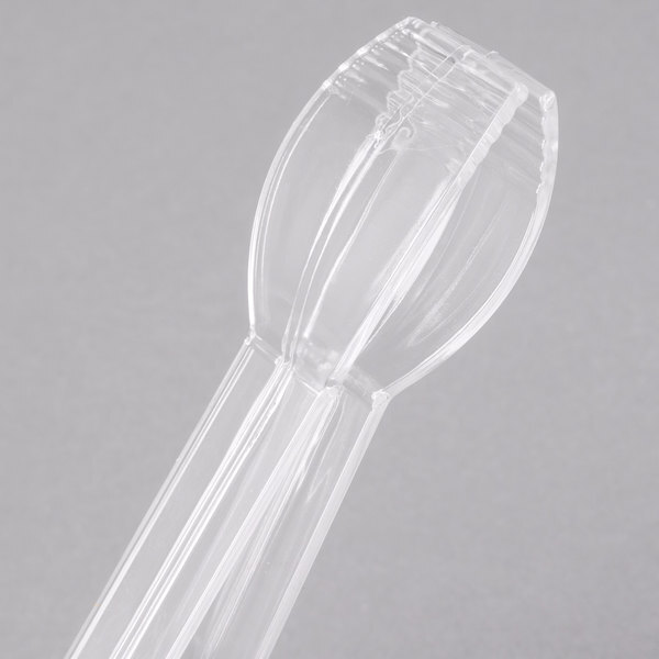 Fineline Settings 3307-CL 7" Clear Plastic Tongs - 48/Case