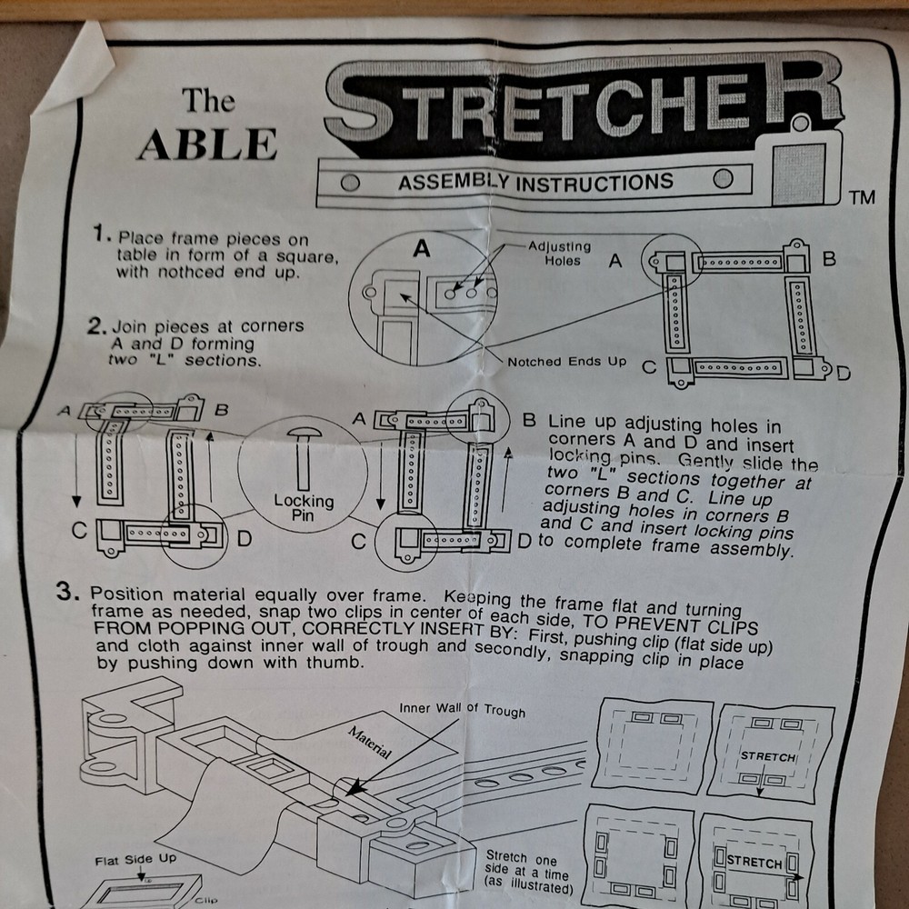 Able Stretcher Needlework Frame Crosstitch/Quilting