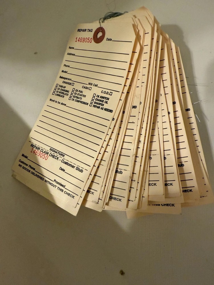 50 repair service tags