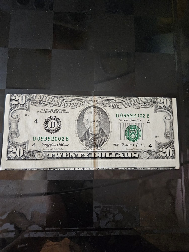 Miscut $20 Bill Series 1995