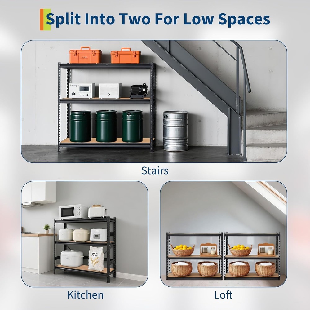 5-Tier Storage Shelving Unit Garage Storage Rack Adjustable 2500 LBS Load