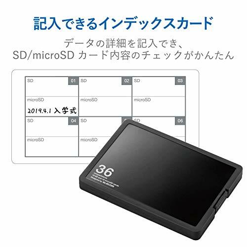 ELECOM memory card case SD case plastic SD18 sheet + microSD18 CMC-SDCPP36BK NEW