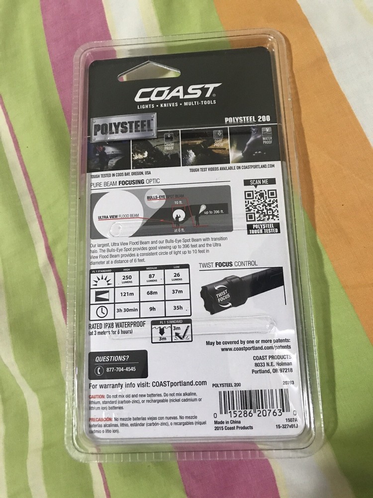 Coast LED Torch Flashlight 250 Lumens Polysteel COAPS200