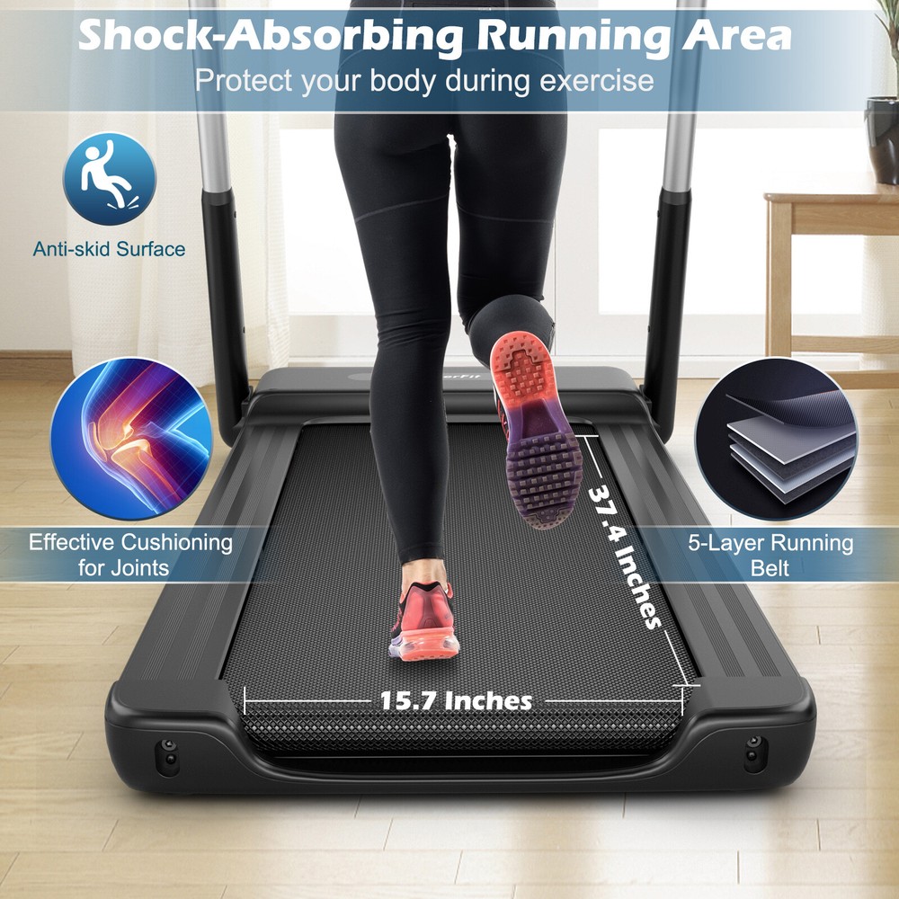 2.25HP Folding Treadmill with LED Display & APP Control Walking Jogging Running