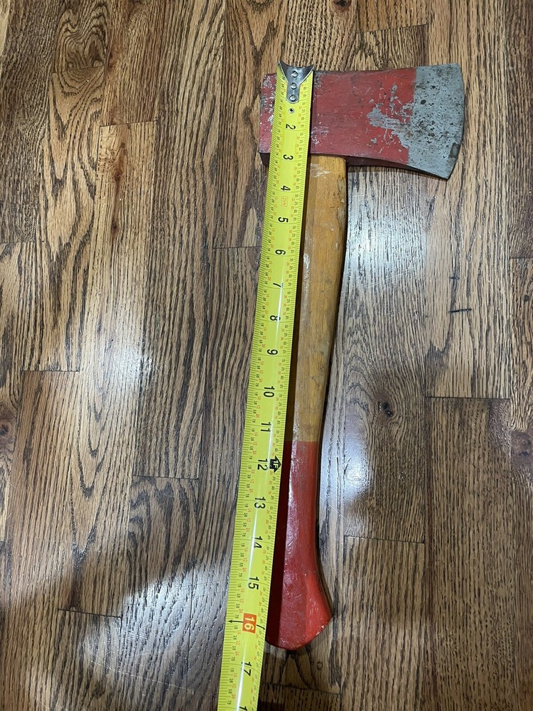 Vintage Red Short Handle Axe Hatchet Hand Chopping Tool