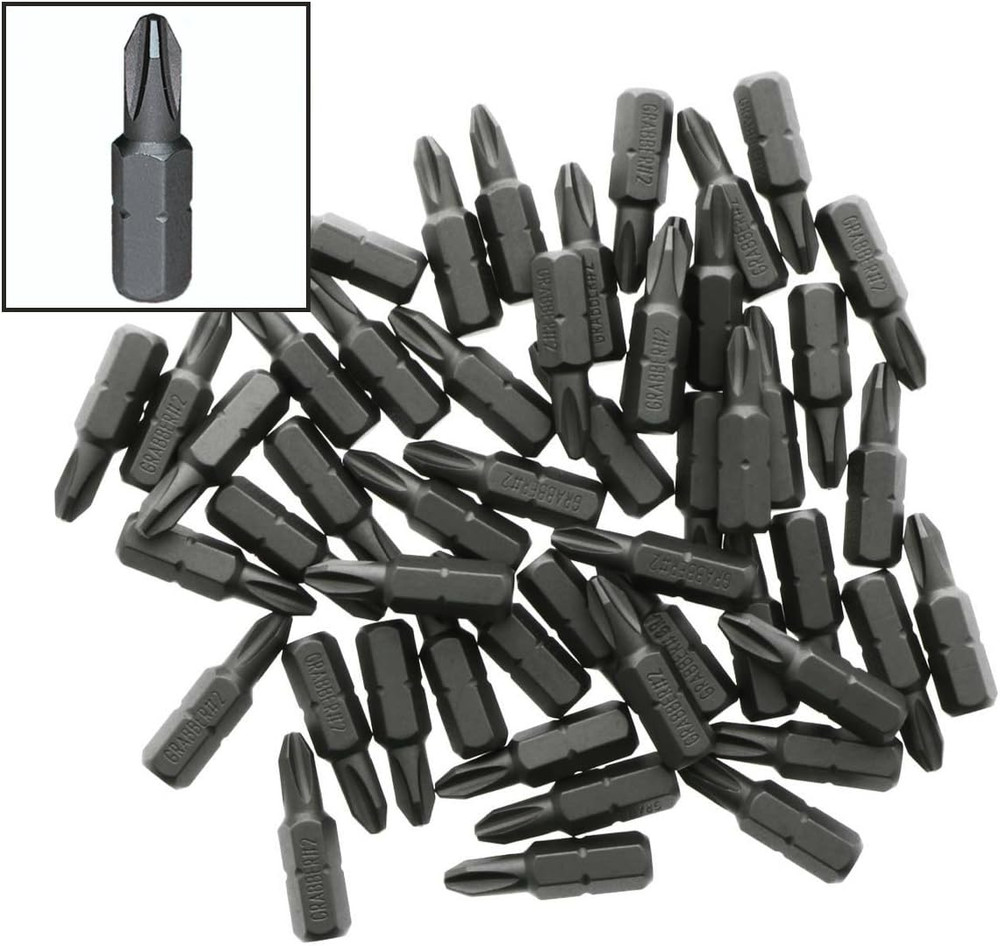 Grabber #2 Reduced Phillips Drywall Screw Driver Bit Tips (50-Pack)
