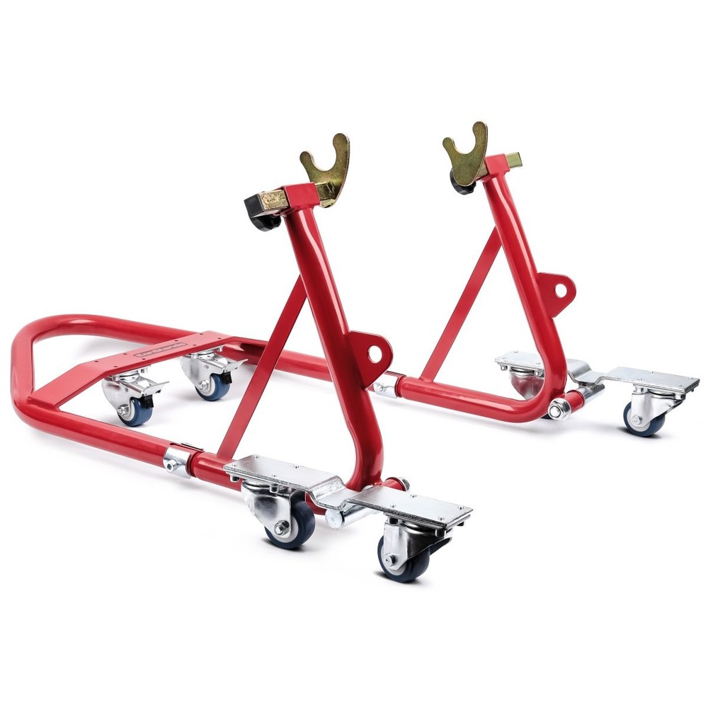 Motorcycle Paddock Stand Set Rear and Front MR1 Dolly Mover
