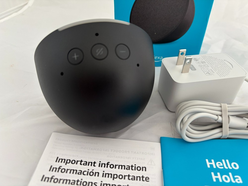 AMAZON ECHO POP SPEAKER ~ C2H4R9 ~ Black, New Open Box