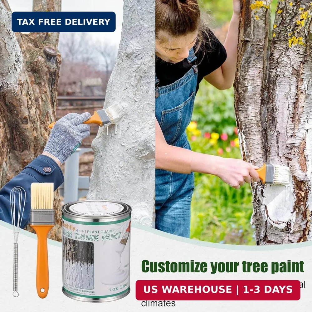 Kathfly Tree Paint Kit Tree Whitewash Trees Trunk Protection with Tinplate Conta