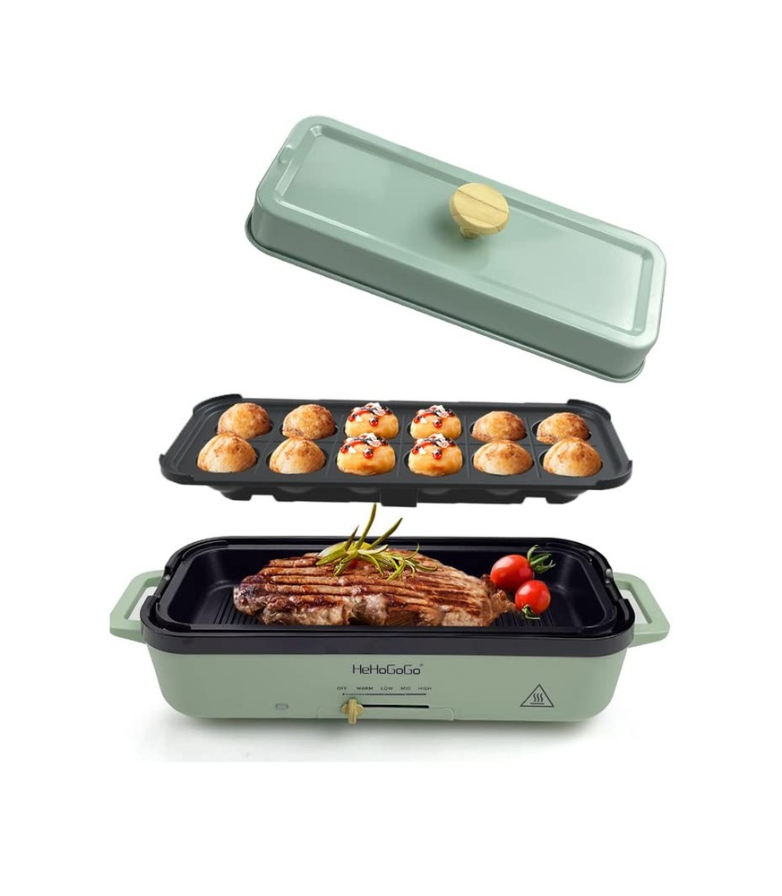 Multifunctional Griddle Skillet Nonstick Baking Maker with 2 Interchangeable ...
