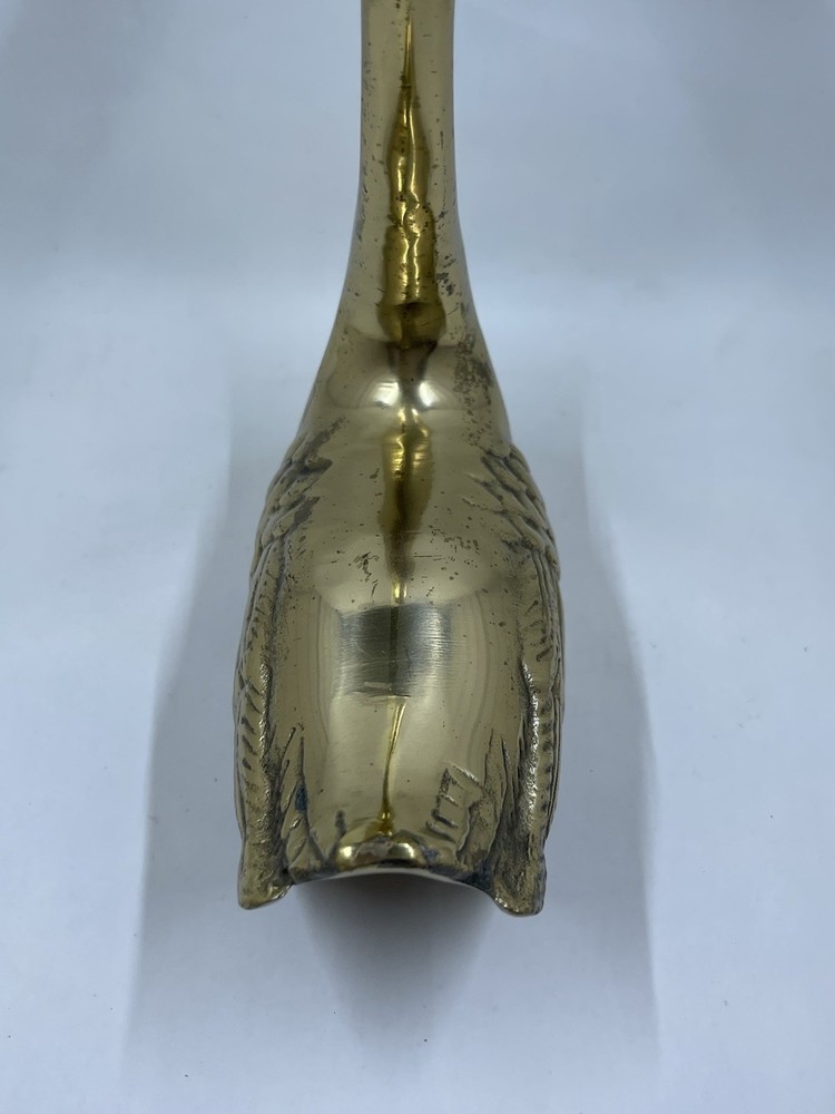 Vintage Solid Brass Swan Long Neck Figurine