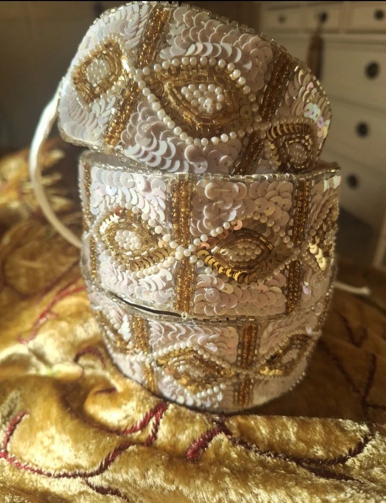 Vintage Satin And Sequin Belt