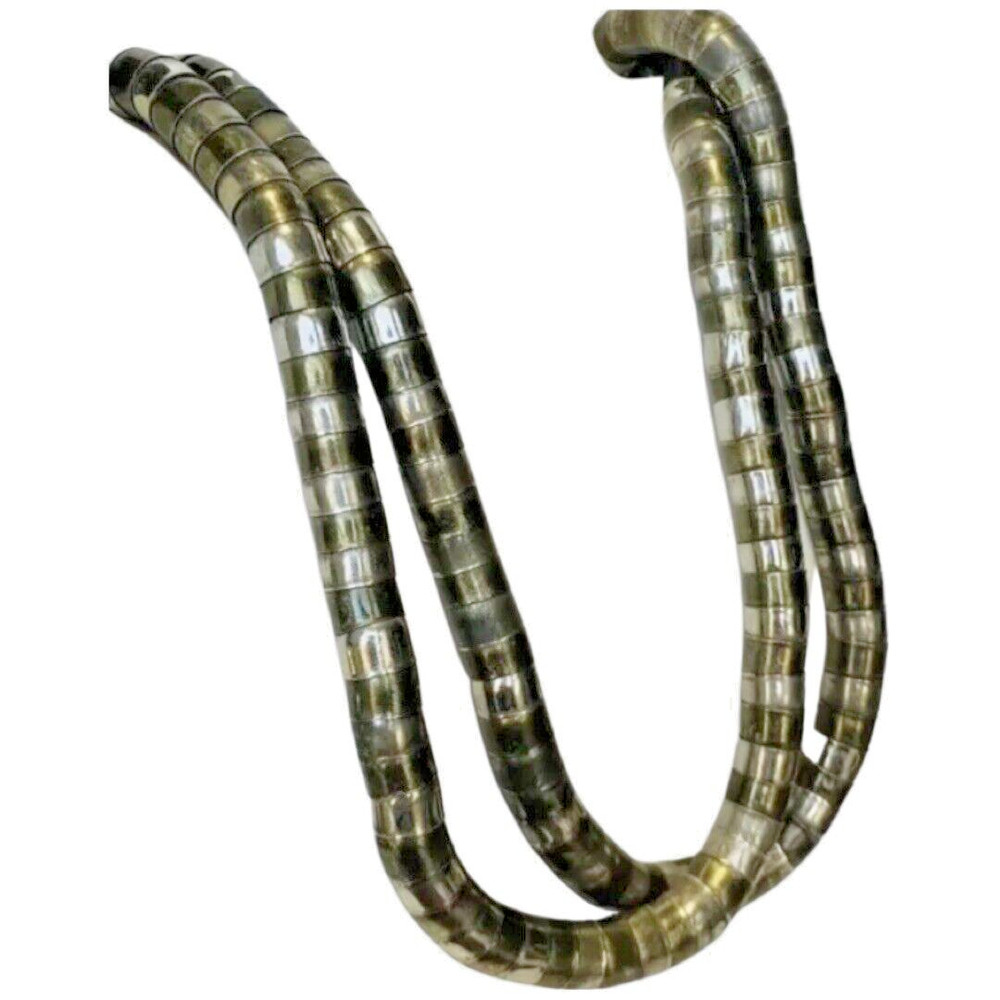 Chunky Snake Chain Necklace 24" Two Toned Spacecore Layered
