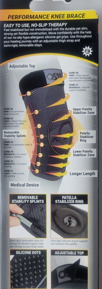 OS1st KS7+ Adjustable Performance Knee Sleeve Grey L