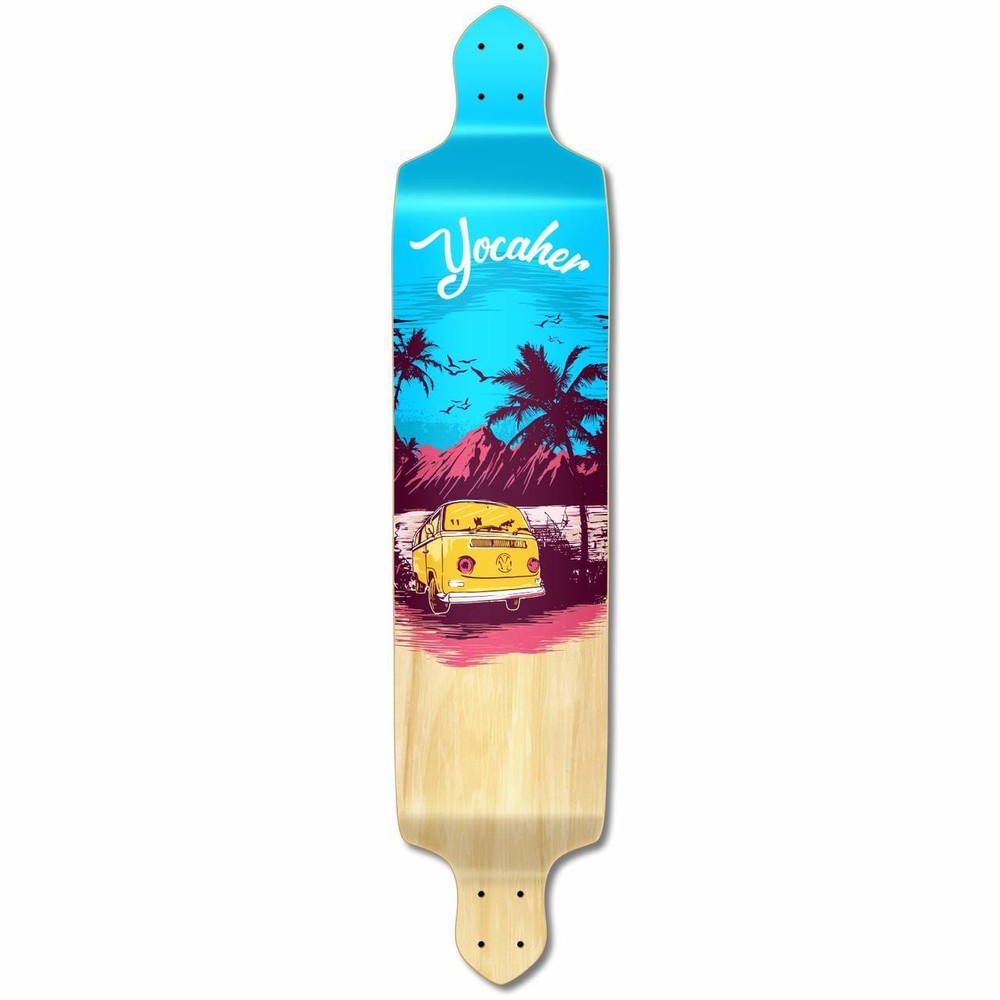 Yocaher Drop Down Longboard Deck - VW Series - Blue N' Red  (DECK ONLY)