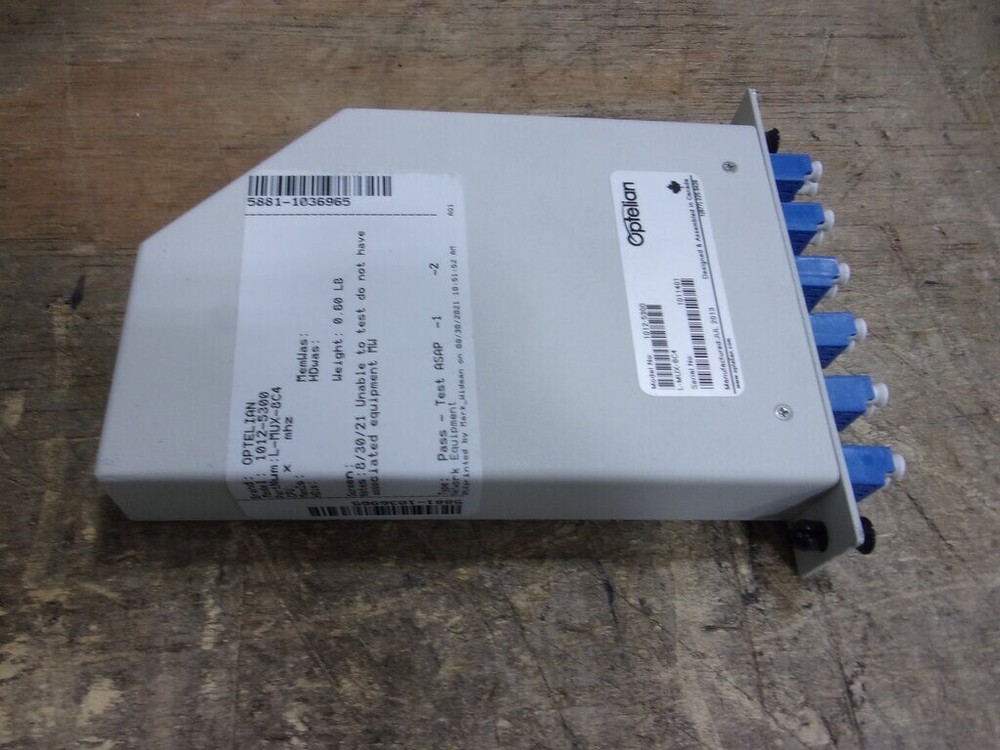 Optelian 1012-5300 L-MUX-8C4 Lightgain Optical Mulitplexer SEE NOTES