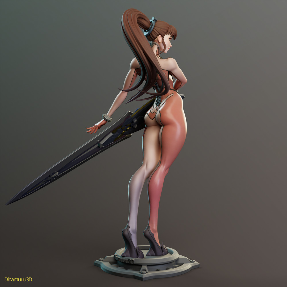 Eve Stellar Blade Solid 3D Resin Statue Part Kit -Unpainted-Space Gray
