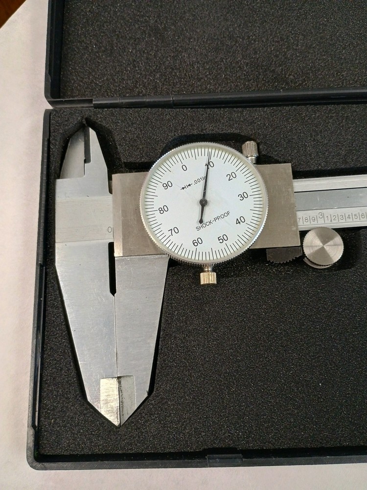 MSC 6" & 12" Dial caliper Set Stainless Steel White Face Plastic Case Broken