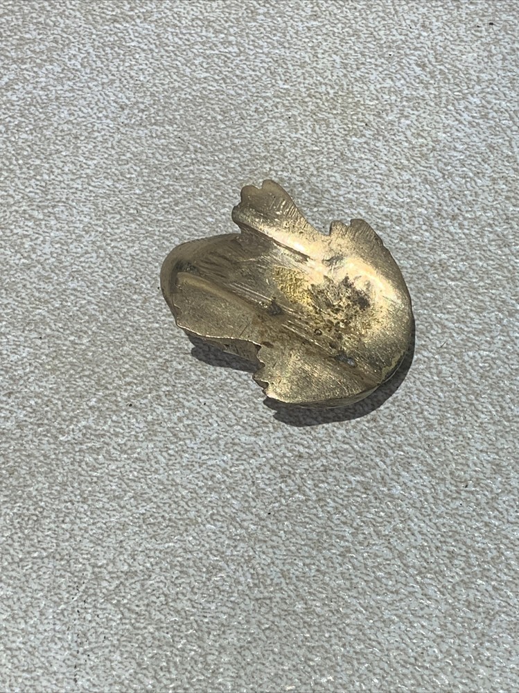 Brass Toad Paperweight Statue Vintage