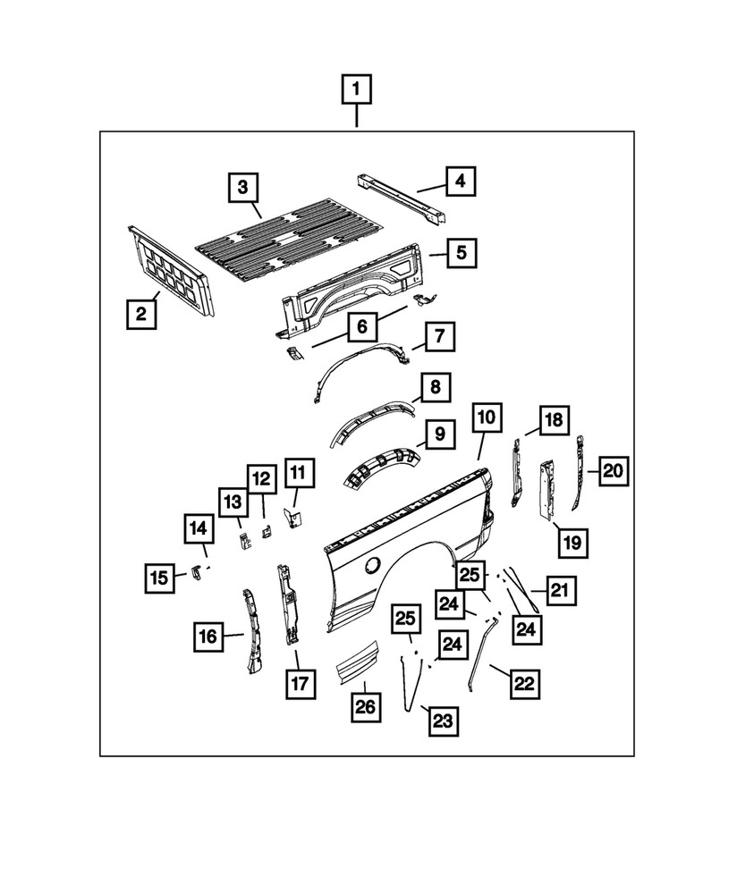 Genuine Mopar Rail Front Reinforcement Right Inner 68110578AB
