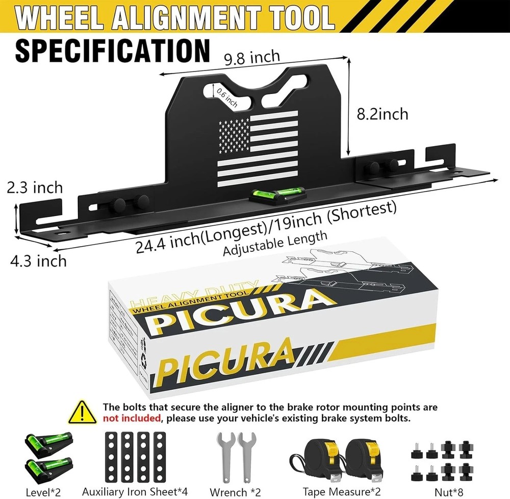 2026 Upgraded Wheel Alignment Tool, 2 PCS Toe Alignment Tool Plates Without R...