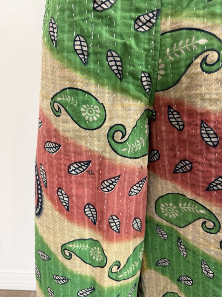 Reversible Kantha Wrap Pants Patchwork Boho Festival Cotton OS